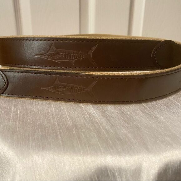 EUC Leather Man Ltd Brown Belt Nautical Fish Boating Size XXL - Picture 2 of 5